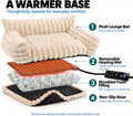 Indoor Heated Cat Sofa, Heated Dog Bed for Small Dogs,Plush Bolster Sleeper