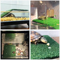 alfyng Small Turtle Resting Basking Platform, Simulation Grass Turtles Ramp, Lawn Tortoise Climbing Ladder Resting Terra