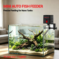 AQUASMITH Mini Automatic Fish Feeder for Aquarium, 30 mL Small Auto Fish Feeder for for Small Tank, Ideal for 1/2/5/10 G