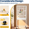 VIVOHOME 54 Inch Wrought Iron Large Bird Cage with Rolling Stand