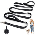 PAWZPAL 8FT-10FT Hands Free Dog Leash - Adjustable Waist/Crossbody 2-in-1 Belt with Shock-Absorbing, Traffic Handle & Reflective for Hiking, Canicross & Active Lifestyles (Black)