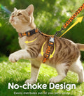 Halypet Cat Harness and Leash Set, Escape Proof 3-in-1 Adjustable Harness for Cats & Kitten, Soft Lightweight, Easy On & Control for Walking, Travel & Outdoor Use, Vibrant Leopard Orange, Medium