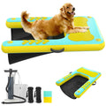 lesotc Inflatable Dog Boat Ramp - 60'' x 40'' Extra Large Dog Dock Water Ramp Supports up to 240lbs, Non-Slip EVA Foam Pool Raft Floating Pup Plank Lake Float
