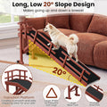 whiffee 60" Dog Ramp for Bed & Couch with Top Rest Platform & Wheels