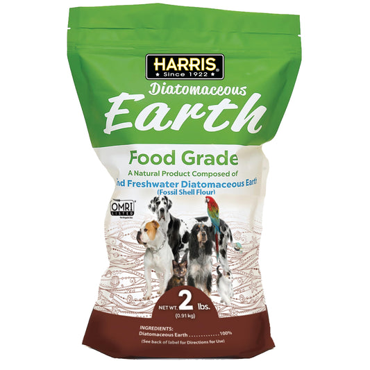 Harris Food Grade Diatomaceous Earth for Pets, for Cats, Dogs, Horses and Pets, Certified for Organic Use, 2 LB Bag