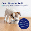 TEEF FOR LIFE Refill Packets Protektin42 Prebiotic Dental Powder for Dogs, Plant-derived, clinically-Proven Formula Naturally Fights Bad Breath, Plaque, and Tartar, 1 Packet with 30 Servings