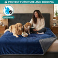PetAmi Waterproof Dog Blanket Puppy Cat Large Couch Cover, 40x60 Navy/Grey
