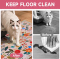 YOSEPATI Cat Litter Mat, 24" x 16" Litter Box mat, Upgrade Non-Slip Kitty Litter mat, Traps 100% Litter, Soft on Kitty Paws, Easy Clean for Scatter Control, Bohe cat Food mat, Urine Waterproof