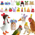 16Pcs Chicken Hats Adjustable Mini Hat, Hand Knitted Desk Goose Outfits kit