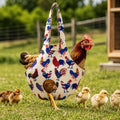 2-Pack Portable Poultry Walking Sling Bag, Cute Farm Animal Print Chicken Carrier Apron, Hands-Free Hen Outdoor Travel C