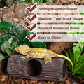 REPTIZOO Magnetic Reptile Hide Cave Resin Hollow Tree Trunk Hideout, Gecko Hide with Strong Magnetic Climbing Toy Reptil