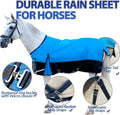 1200D Fall Horse Turnout Sheet (0g No Fill) Horse Blanket,Blue Black 66''