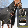 Equoray Horse Fly Sheet Waterproof Rainproof Breathable Sheet with Neck Cover, Lightweight Polyfill for Cool Weather, Pe