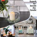 ARSUK Clear Flat Glass Pebbles, (5 LBS) Marbles for Vases, Glass Marbles, 400 Pcs Vase Fillers, Table Scatter for Weddin
