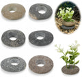 6 PCS Natural River Stone Plant Weights for Aquarium, 0.8'' Hole Diameter