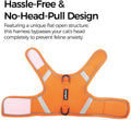 Cat Harness and Leash Set, No Over-the-Head Cat Vest, Orange, M