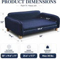 LYASILYHS Dog Couch Bed for Small to Medium Dogs, Orthopedic Bolster Dog Sofa Bed with Removable Washable Cover, Elevated Pet Couch with Armrests, Navy Blue