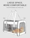 Soft-Sided Large Cat Carrier for 2 Cats, Spacious Foldable Pet Travel Carrier for Large Cats up to 25 Lbs, Double Cat Bag with Shoulder Strap, 20x13x13 Inch, Fits Maine Coon and Small Dogs, Grey
