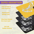 Cute Black Cat Peeking Pet Bowl Mat, Absorbent Placemat for Food and Water, Waterproof Non-Slip Rubber Base – 16x24 Inch