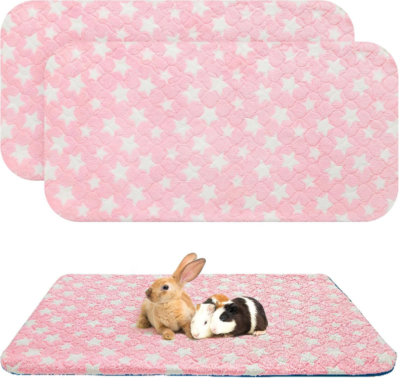 Homimp 2 Pack Guinea Pig Bed, Waterproof Reusable Small Animal Bed,Super Absorbent Pee Pad Mat for Rabbit Bunny Hamster 