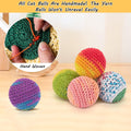 Retro Shaw 6 Pack Cat Toys Balls with Bell Inside, Handmade Crochet Soft Woolen Yarn Interactive Toys for Indoor Kittens Cats, Lightweight Chew Balls for Chase and Bat