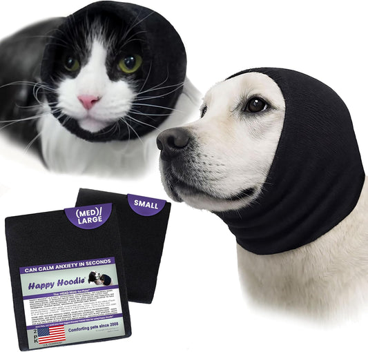 Happy Hoodie 2 Pack Dog and Cat Calming Band for Noise and Anxiety Relief