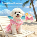 ABRRLO Cute Plaid Small Dog Cat Harness Dress Outfits with Bow & Leash D-Ring,Soft Breathable Summer Ruffle Puppy Clothe