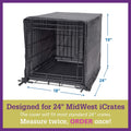 Pet Dreams Dog Crate Cover, Ivory, Small, 24"