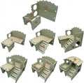 Multi-Chamber Wooden Hamster Hideout, House and Cage Accessory