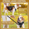 WINSEE Dog/Pet Harnesses No Pull with Dog Collar, Adjustable Reflective Oxford Outdoor Vest, Front/Back Leash Clips for 