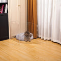 Clear Acrylic Freestanding Dog Gates for the House – Folding 3-Panel Pet Gates for Doorways, Indoor Stairs, and Hallways