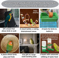 69in Large Forged Steel Birdcage, Comes with Bird Nest, Ladder, Hammock, Feeder, etc. Equipped with Wheels for Outdoor M