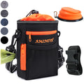 AMZNOVA Dog Treat Bag Treatkit Dog Treat Pouch, Waist Clip On Crossbody Fanny Pack for Pet, Training Pouch with Shoulder Strap & Waist Belt for Walking & Training, 6Cups, Black