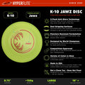 Hyperflite K-10 Jawz Puncture Resistant Dog Flying Disc, Medium-Large