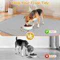 Dog Food Mat 50" x 35" Large Silicone Mat with Raised Edge Gray