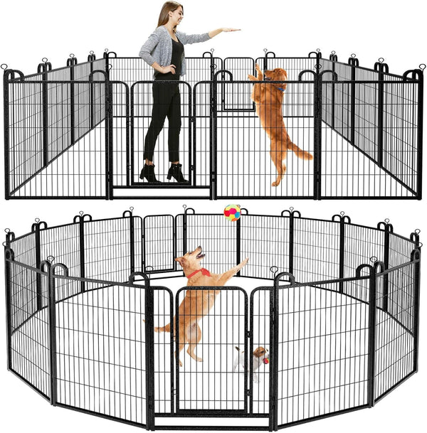 Dog Playpen Outdoor 16 Piece Panels Heavy Duty Dog Fence 40