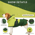 BRKURLEG Dog Raincoat, Waterproof Rain Jacket with Hood, Green, S