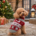 Vehomy Dog Christmas Sweaters Pet Winter Knitwear Xmas Clothes Classic Warm Coats Reindeer Snowflake Argyle Sweater for Kitty Puppy Cat-XS