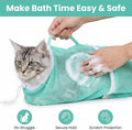 Cat Bathing Bag - Anti-Bite & Anti-Scratch Shower Bag, Adjustable Restraint Bag for Cat Washing, Nail Trimming & Injections, Breathable Mesh Design