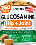 Glucosamine for Dogs - 250 Chews with Chondroitin - Hip and Joint Supplement with MSM - Turmeric - Omega 3 - Joint Pain Relief - Advanced Support for Dog Health - For Large, Medium & Small Breeds