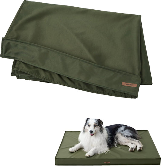LE SURE Waterproof Dog Bed Cover Replacement Washable - Large Size for Pet Mat 36x27x3 Inches, Green
