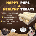 Woofley's 5-6" Buffalo Beef Cheek Roll -(100 Count)- Beef Cheek Rolls for Dogs - Long Lasting Natural Dog Chews