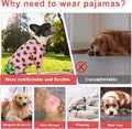 Dog Pajamas for Large Dogs, Soft Stretchy Lightweight Dog Onesie with Red Heart Print, Full Body Dog PJs for Anti-Sheddi