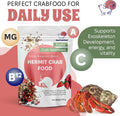 Natural Hermit Crab Food – High-Protein Hermit Food with Real Fruit and Sprouted Grains – 65 g (2.3 oz) Crab Food for Pe