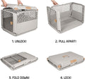 SportPet Designs Collapsible Medium Pet Travel Carrier (Tan), Hard-Sided Kennel for Medium Dogs, Puppies, Cats, Kittens,