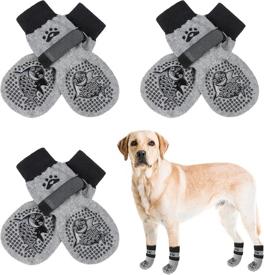 SCENEREAL Anti Slip Dog Sock to Prevent Licking Paws for Hardwood Floors, Boots & Paw Protector Shoes for Hot/Cold Pavem