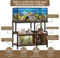 29-37 Gallon Aquarium Stand,36.8"x15.7" Fish Tank Stand with Storage Cabinet, 750 lb Heavy Duty Steel Frame, 3-Tier Aqua