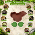 3 Pcs Reptile Bathing Pool Set, Reptile Feeding Dish Water Bowl with Ramp, Reptile Habitat Accessories for Tortoise, Tur