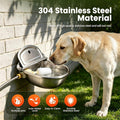 ZHEQOGZH Metal Automatic Dog Water Bowl Dispenser, Outdoor Heavy Duty Stainless Steel Dog Waterer, Auto Self Filling Animal Water Feeder for Dogs Cats with Float and Drain Plug