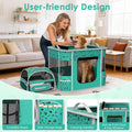 Petimber Portable Cat Playpen with Litter Box, Foldable Indoor Outdoor Cat Enclosure, Collapsible Kitten Playpen, Pet Tent for Cats Rabbits Puppies